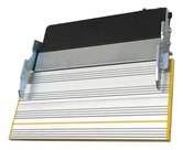 AutoCool Lightweight Aluminum Power Step — ribbed aluminum tread with yellow edge trim